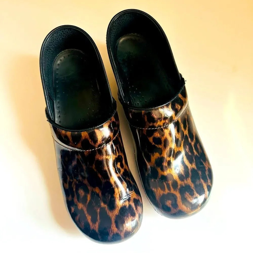 Danskoleopard Cheetah Print Clogs - image 1